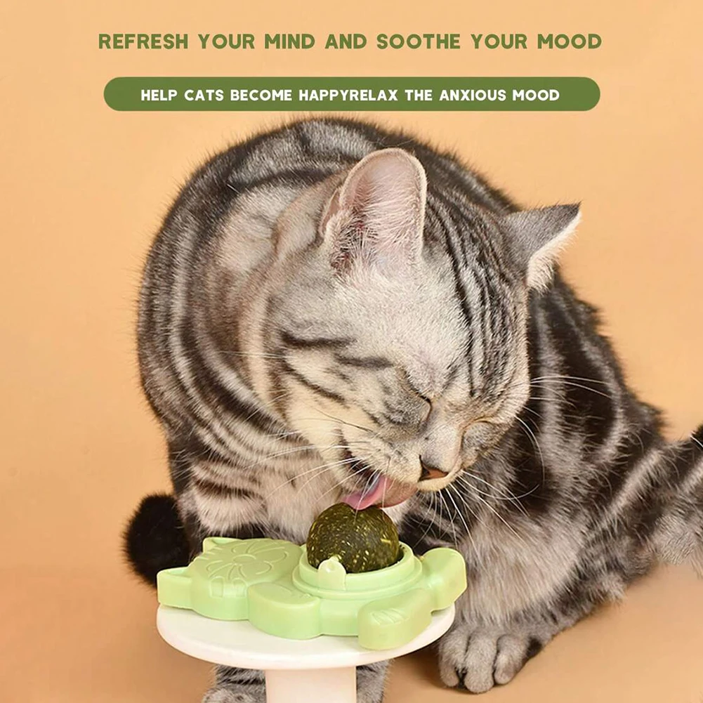 

Lovely Catnip Spinnings Ball For Cat Lickable Teeth Cleaning Cat Bite Toy For Indoor Cat