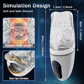 Automatic Male Masturbator Biting Vibrating Oral Blowjob Man Masturbation Pocket Pussy Waterproof Adult Goods Sex Toy for Men