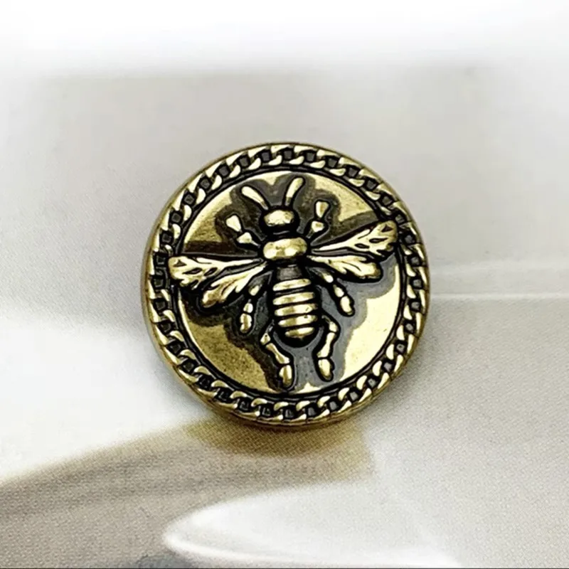 Popular Clothes Buttons Bee Motif Metal Button Fashion Embellishments for Clothing Sewing Accessories Buttons 10PCS/Lot 3