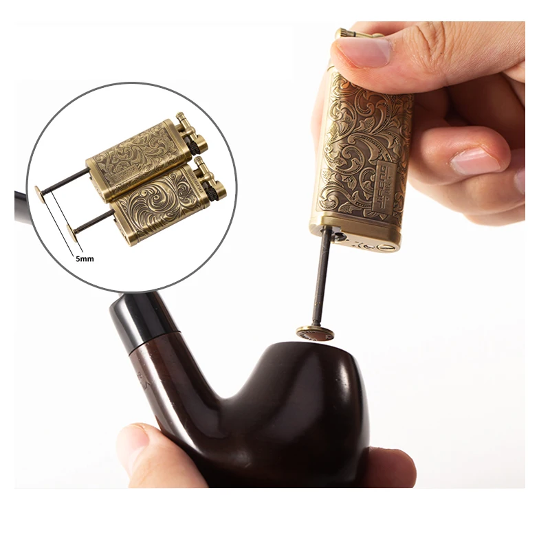 JIFENG-Metal Gas Pipe Lighter Vintage Tobacco Lighter with Rod Zinc alloy material Isqueiro Gadgets Gift 5