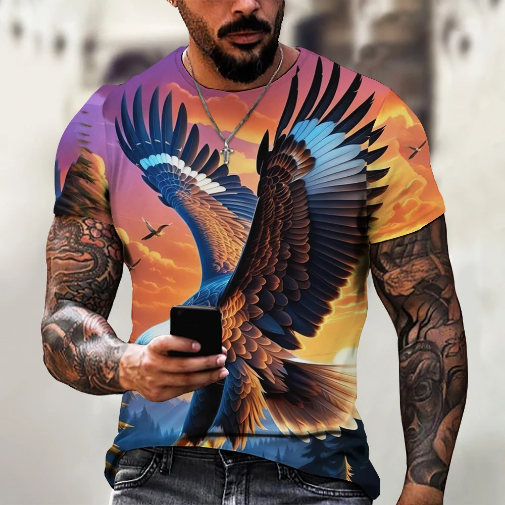 Mens Short Sleeve Animal Pattern T Shirt