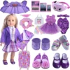 Doll Clothes Purple Series Dsinesy Unicorn Dress Doll Shoes For 18 Inch American&43m Reborn Baby Reborn New Born Doll Girl's Toy 1