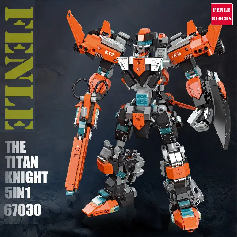 Morphing Robot 996Pcs 5 In 1 Titan Knight Toy Children Building Blocks Boys Educational Transformation Toys