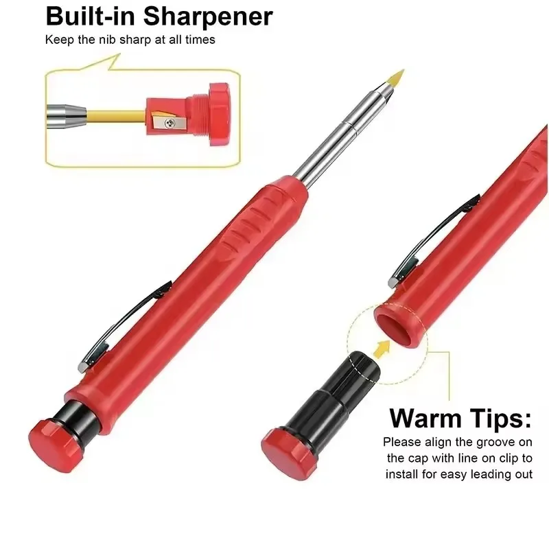Carpentry Marking Scriber Set with Mechanical Pencils and Refills in 5 Colors