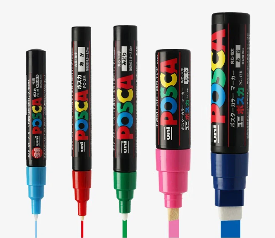 16pcs UNI POSCA Markers Set - Waterproof Acrylic Graffiti Art Supplies