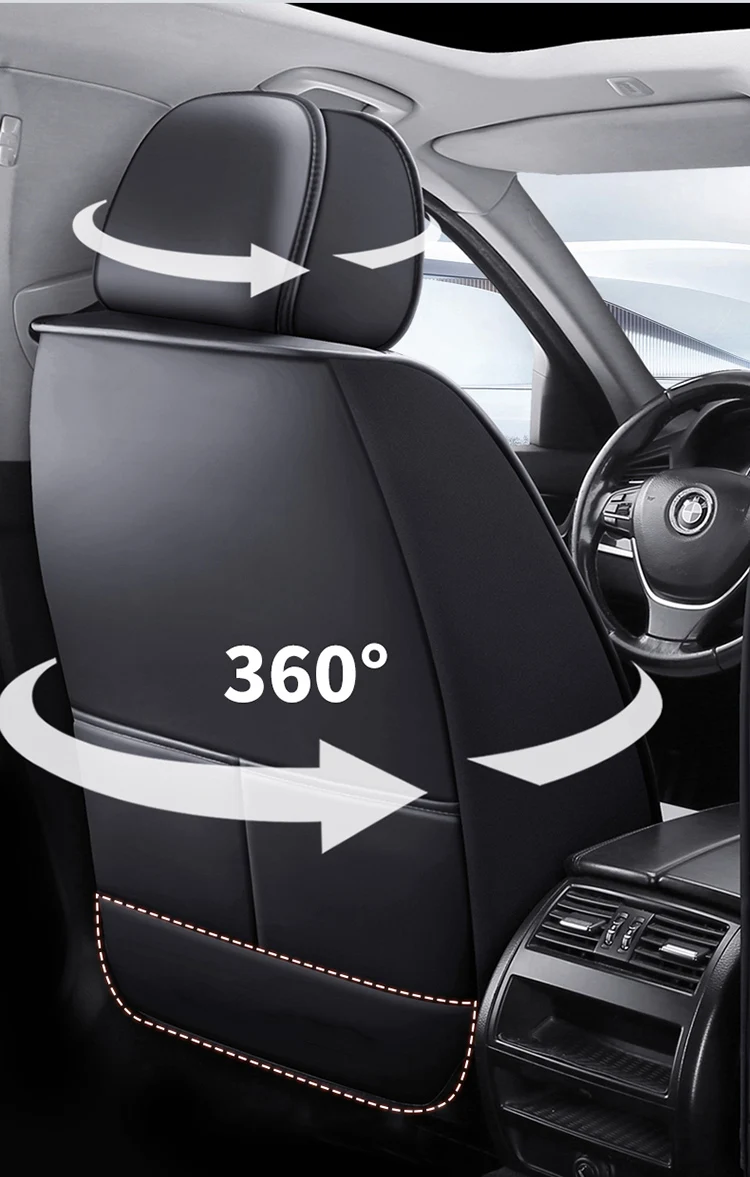 Ganzjahres-Autositzbezug aus PU-Leder, vollständig umschlossener Sitzschutz, wasserdicht, universelle Passform, Limousine, SUV, Pick-up-LKW-Sitz – Detail 8