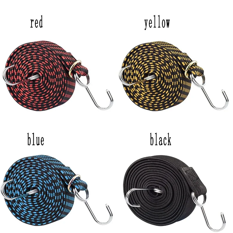 Motorcycle Elastics Rubber Luggage Rope Cord Hooks Bikes Rope Tie Auto Luggage Roof Rack Strap Fixed Band Hook Car Accessories