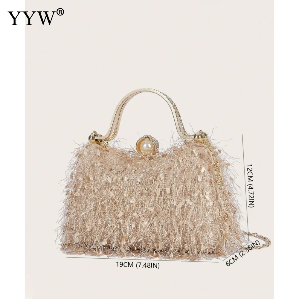 Fashion Elegant Women Evening Party Clutch Bag Luxury Handbag Tassel Design For Women Ladies Wedding Party Wallet Purse Handbag