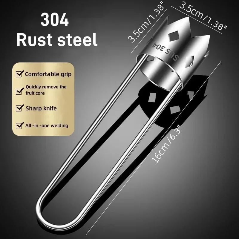 Portable Rust-Proof 304 Stainless Steel Core Remover for Pears and Apple Sharp Serrated Cutter Durable Hand Tool for Vegetables