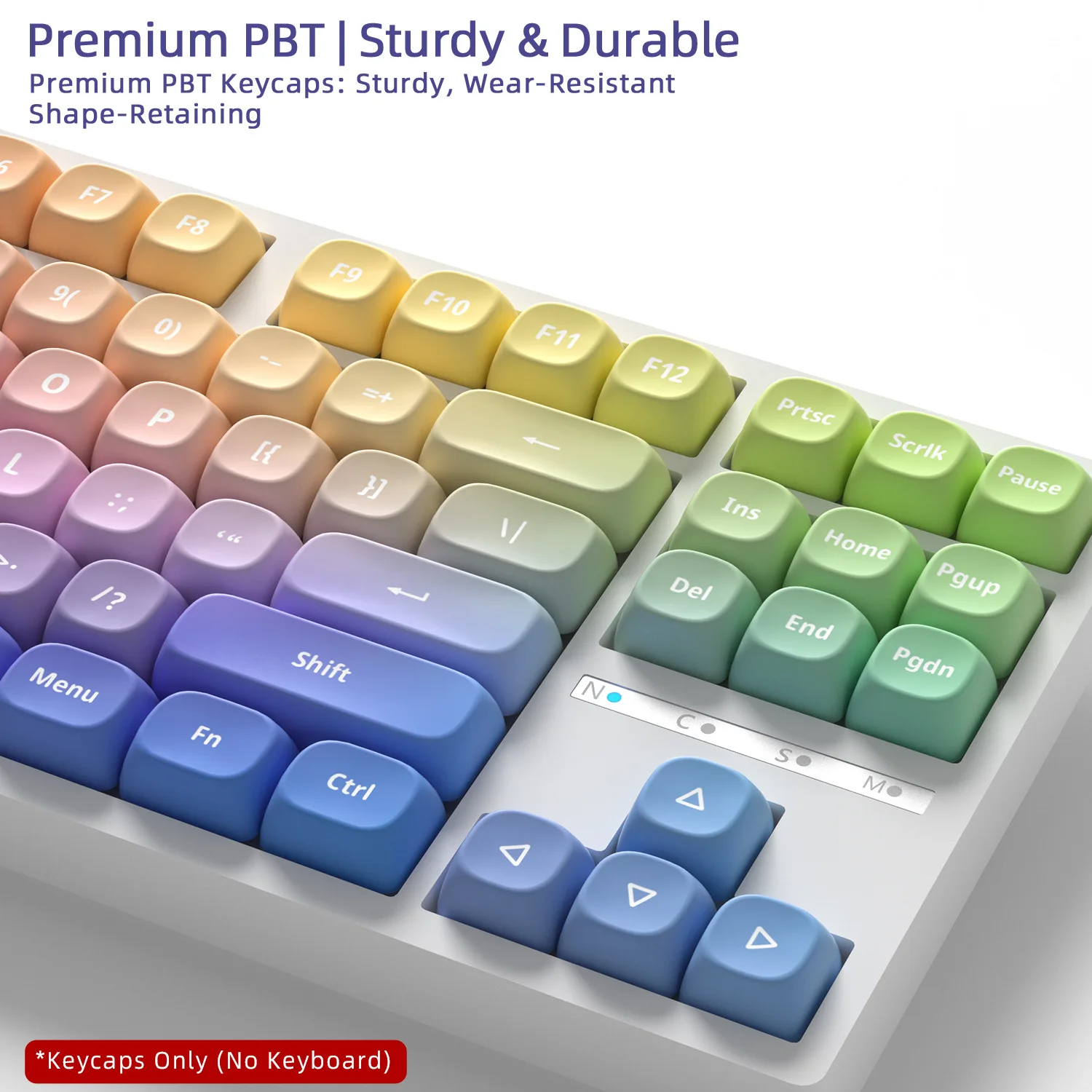 Purple Tide 121-Key PBT Keycap Set in MOA Profile, DYE-SUB
