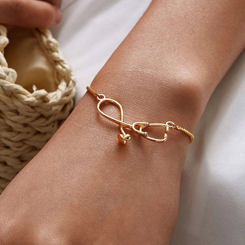 uitvinden Afslachten Presentator Legering Stethoscoop Hanger Armband Voor Vrouwen Hand Kettingen Armbanden  Vrouwelijke Gouden Kleur 2022 Mode sieraden Simple Nieuwe| | - AliExpress