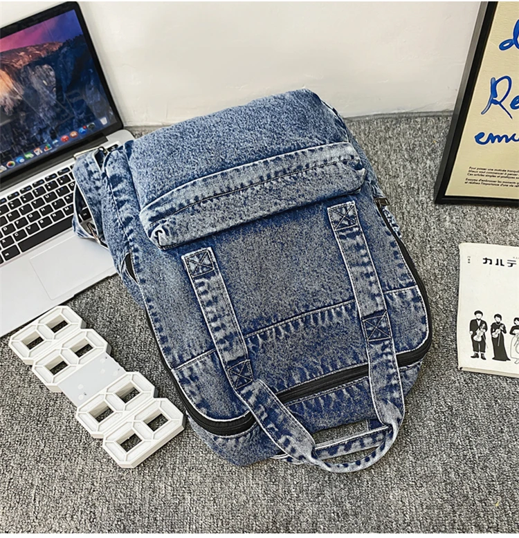 2022 Spring New Denim Women's Backpacks Casual Fashion Travel Backpack High School Girl Student's Schoolbag Mochila Feminina