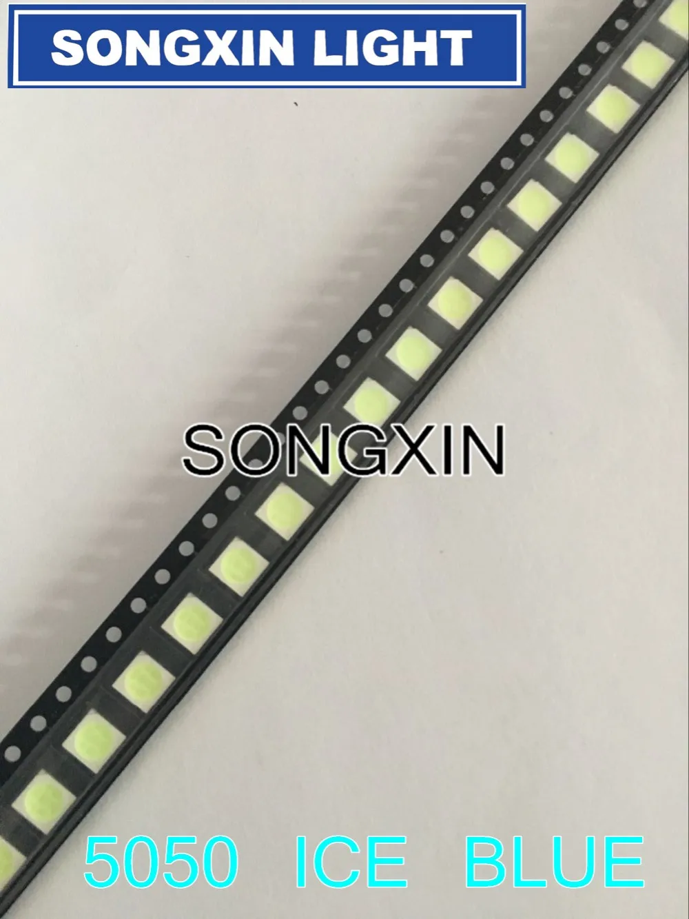 5050 아이스 블루 SMD LED Plcc-6, 5050 LED 다이오드, 아이스 블루 워터 클리어 블루 LED, 5.0x5.0x1.9mm, 50 개
