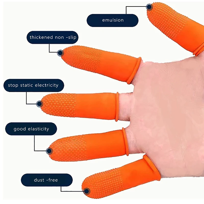 100-300Pcs Disposable Fingertips Protector Gloves Natural Rubber Non-slips Anti-static Latex Finger Cots Fingertips Durable Tool disposable gloves protective gloves disposable finger covers antistatic gloves