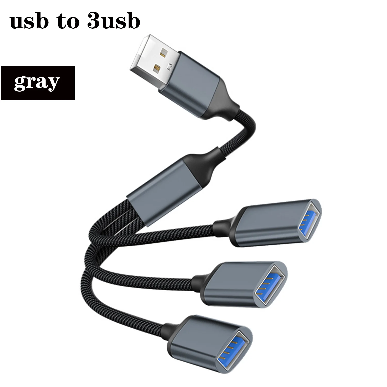 3-Port USB Extension Hub with Male to Female Splitter Cable