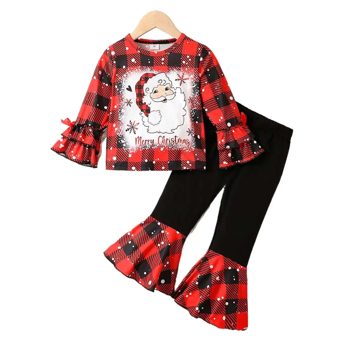 2Pcs/set Autumn Kids Clothes Baby Girls Christmas Halloween Pumpkin Cartoon T shirts Tops+ Pants Sets Children's Clothing