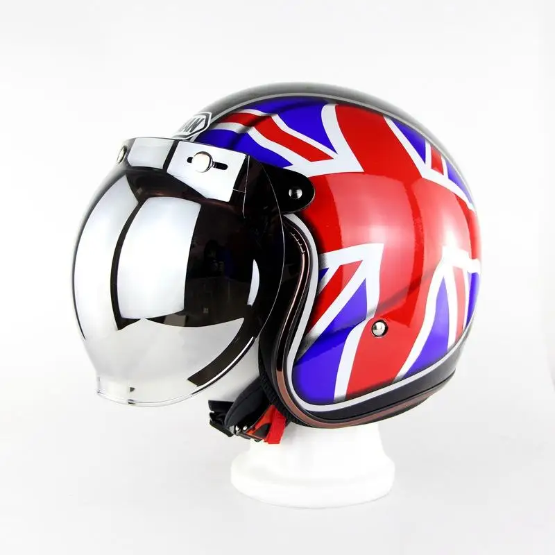 Motorcycle Helmet LENS Bubble Mirror Sun Shield Visor 3-snap Retro Flight Safety Anti-glare UV 400 Helmet Goggles With Flip
