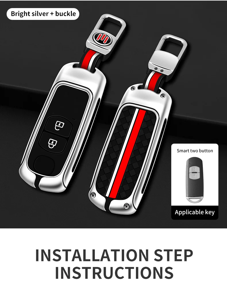 Zinc Alloy Car Remote Key Case Cover Shell Mazda 2 3 6 BL BM GJ Atenza Axela Demio CX3 CX-3 CX5 CX-5 CX7 CX9 MX5 KE KF Keyless - Sc0eda42db8ad4b47b3c4ce007c614336n