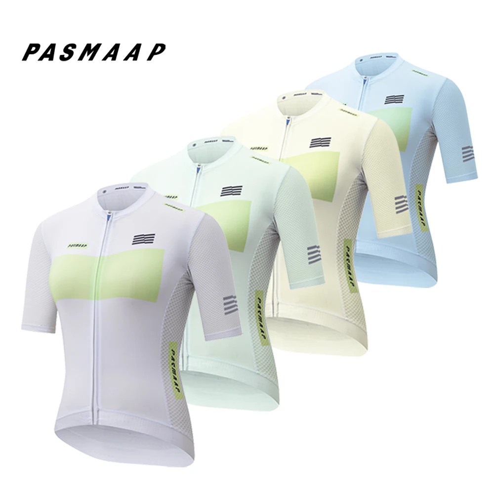 PASMAAP-Midsummer Cycling Jersey for Men, MTB Road Bicycle Shirt, Pro Team, Short Sleeve Bike Clothes, High Quality 6
