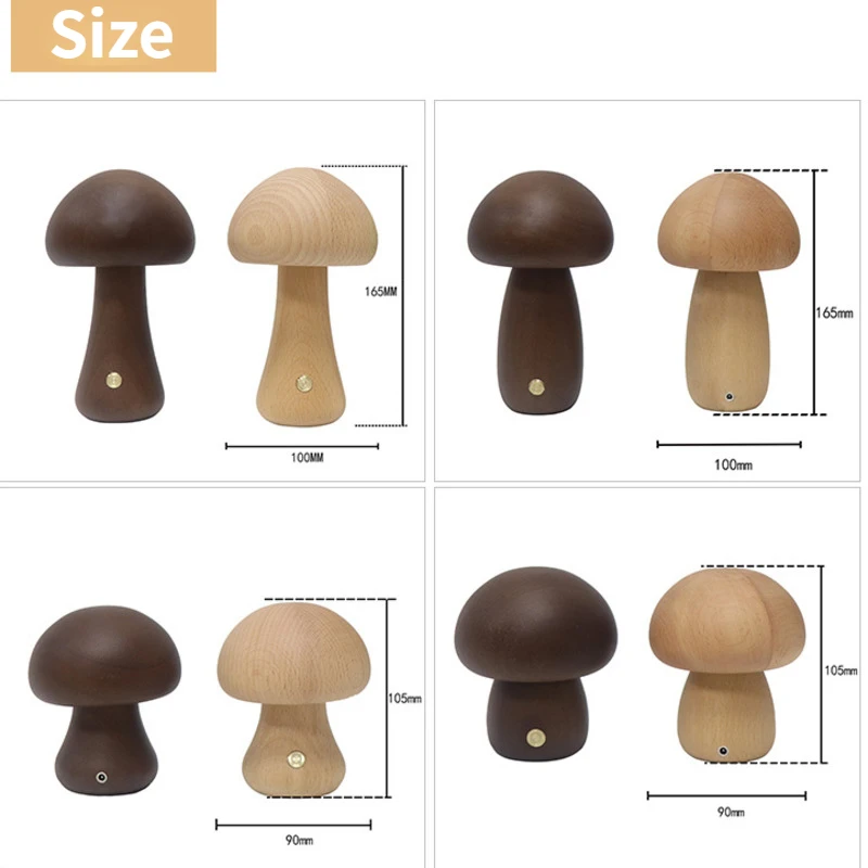 Cute Wooden Mushroom Night Light--VIP