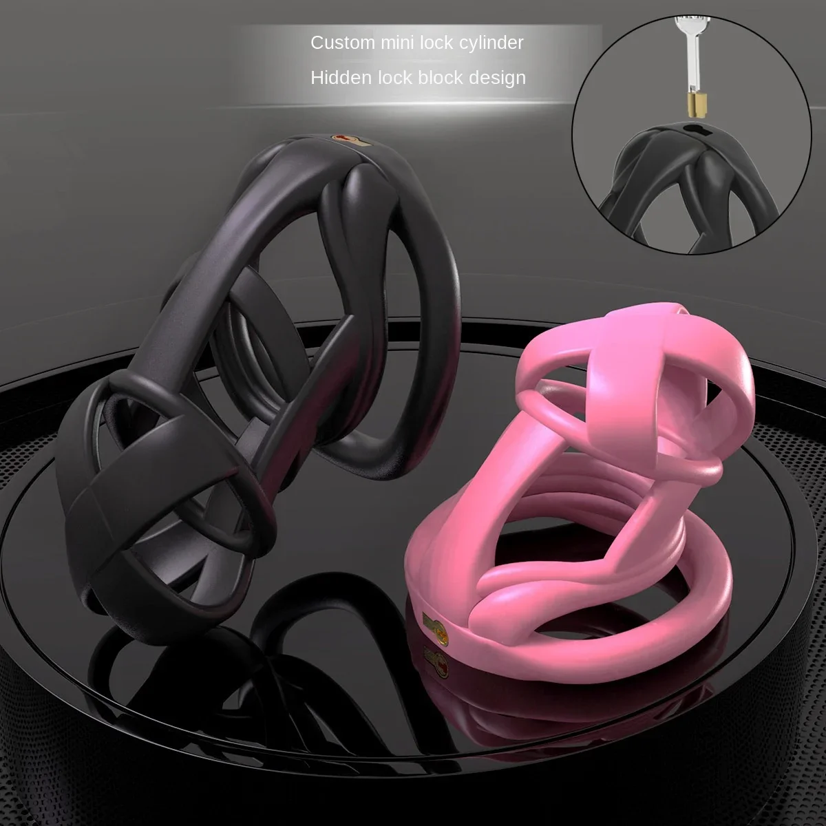 Male Chastity New Embedded Small Lock Core Chastity Lock for Men Birdcage Tablet Ring and Grooming Equipment Alternative Toys 25