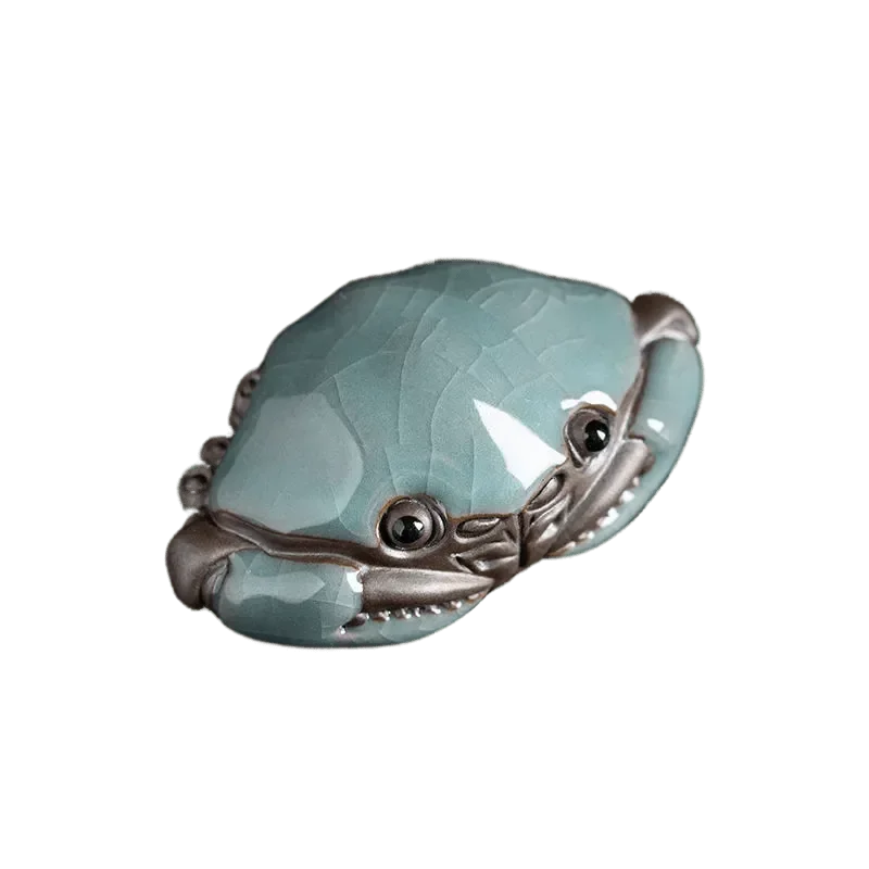 Ge Kiln Cracked Glaze Crab Tea Play Handmade Kongfu Tea Pet Decoration Chinese Table Ceremony Accessories Pet tea pet ornaments