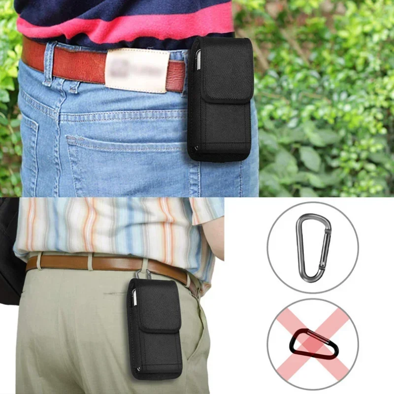 Cell Phone Holster Tactical with Free Buckle Protable Wallet Card Waist Pack Outdoor Sports Nylon Carrying Case