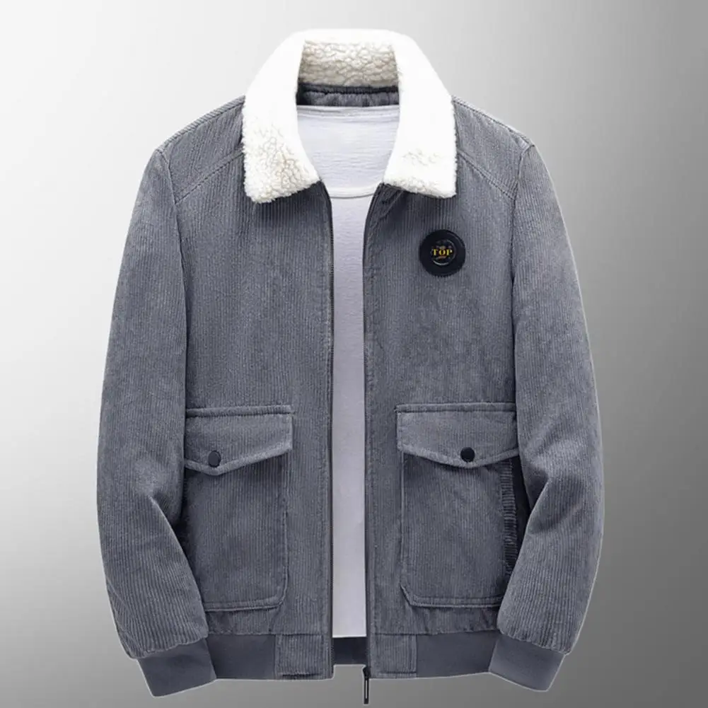 

High Quality Korean Fashion Solid Color Cotton Jacket 2023 Jackets Men's Winter Plus Velvet Jacket Corduroy Tooling Casual Parka