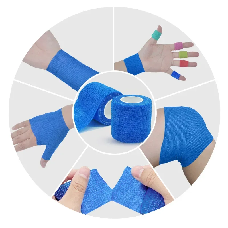 1/4 Stück 2,5/5/7,5/10 cm * 4,8 m Vlies elastische selbstklebende Bandage kohäsive Bandage für Sportbefestigung Finger Handgelenk Bein – Detail 5