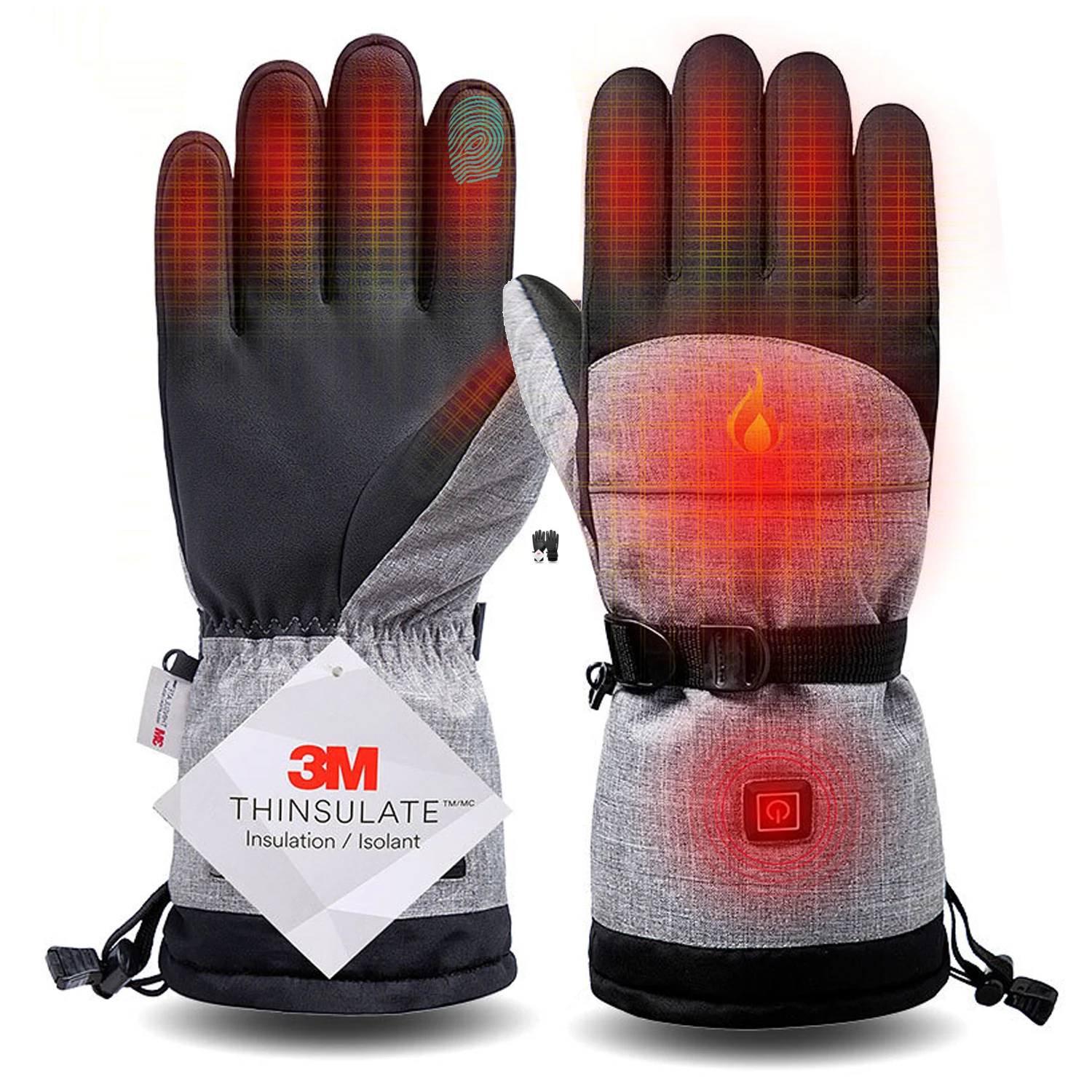 Guantes Térmicos eléctricos impermeables para ciclismo, moto, bicicleta, esquí al aire libre, calentador de manos de algodón, 3M