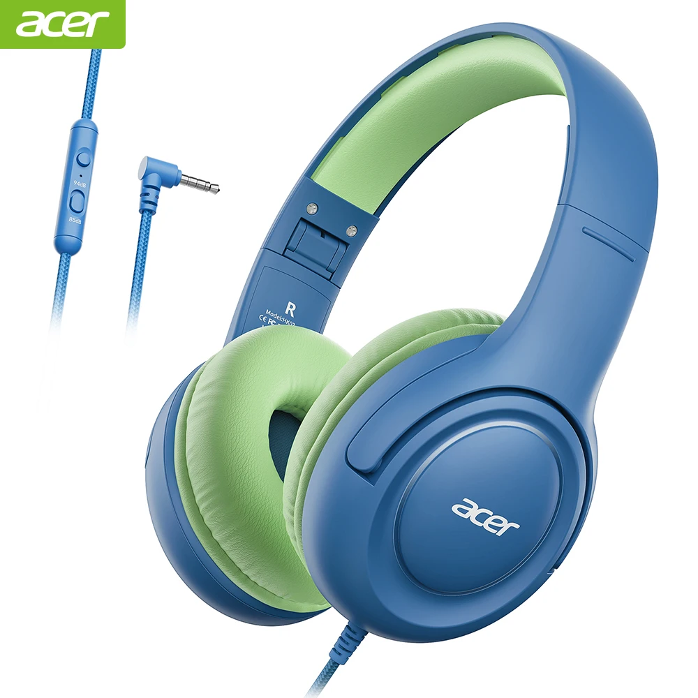 Acer Kids Headphones Wired for School 85/94dB Volume Limiter Foldable Stereo Sound Headset for Kids Learning Tablet IPad PC 5