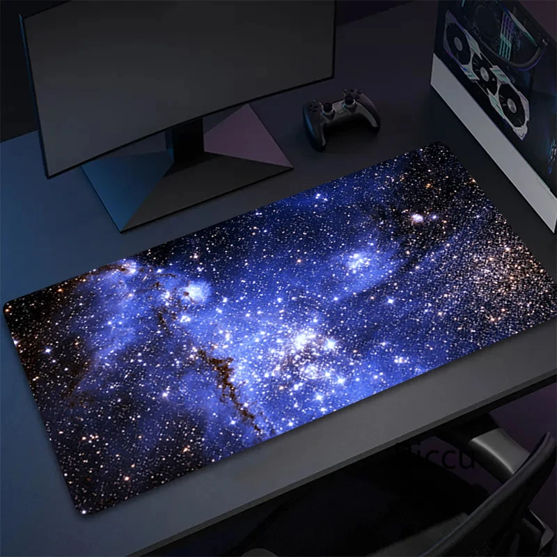 Computer Portatili Da Gioco Mousepad Glass Cabinet Accessorio Per Pc Universe Starry Sky Family Gamer Tastiera Computer Desk Pad Tappetino Per Mouse K