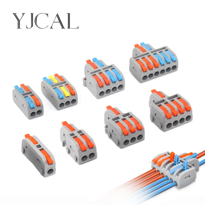 

30/50/100 PCS Mini Quick Wire Connector Compact Wiring Splicing Lighting Push-in Multi Link Terminal Block With Fixing Hole