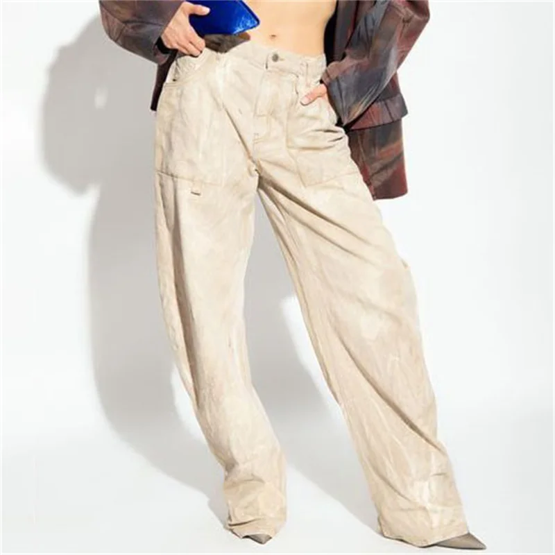 

Women's pants 2023 Autumn New Korean Fashion Slim Fit Low Rise Women's Jeans Vintage washed pure cotton straight leg pants y2k