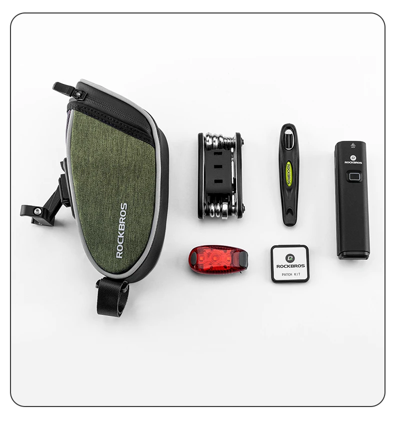 ROCKBROS Fahrrad-Satteltasche, wasserdichte Fahrrad-Sitztasche, 0,45 l, leichte kleine Fahrradtasche, Sattelstütze, Rucksack, hintere Tasche, Pannier – Detail 7