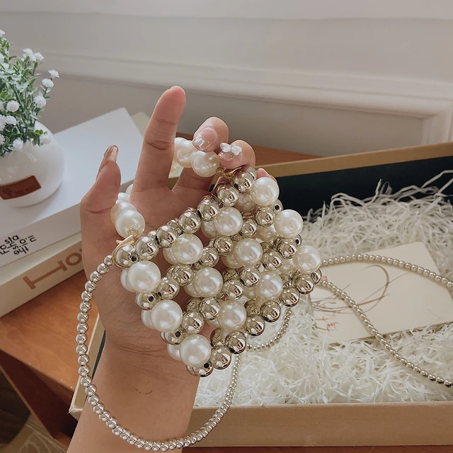 Bridal Beaded Clutch - White Pearl Beaded Purse