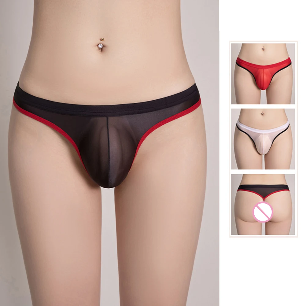 

Men Sexy Brief See Through Big Pouch U Convex Panties Super-thin Sheer Lingerie Low Rise Underwear Breathable Elasticity Thong