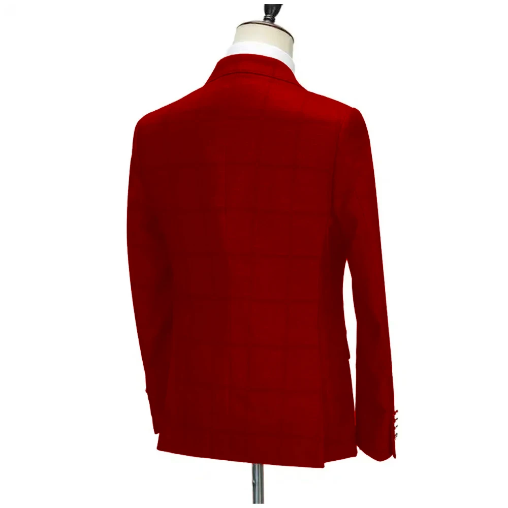 Blazer Suit For Men 2 Piece Outfit Set Suit Pants Mens Clothing Wedding Tuxedo Jackets Claret Tailor-made Fashion Designer Coats