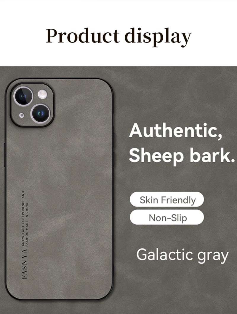 Custodia per telefono in pelle di agnello in pelle tinta unita retrò semplice per IPhone 15 14 13 12 11 Pro Max X XS XR MAX 14PLUS morbido silicone_voghion.com