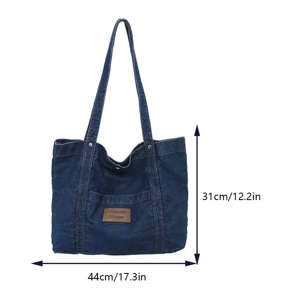 Borsa Donna Denim Hobo - Tracolla Regolabile, Blu Scuro, Casual E Pratica - Foto 10