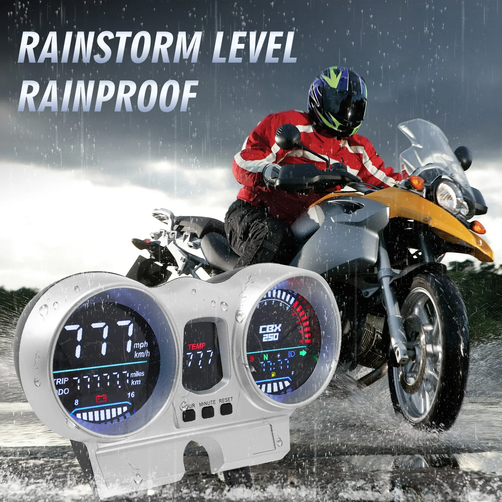 LED Dashboard Motorcycle Tachometer LCD Digital Speedometer OEM 37100-KPF-961 Fo