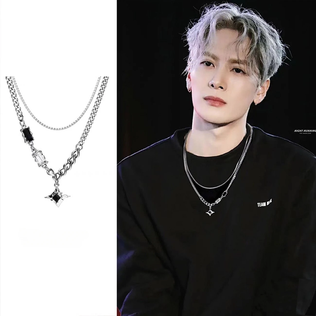 Necklace women's black zircon mangxing light luxury hip hop sweet cool versatile accessories trendy cool accessories