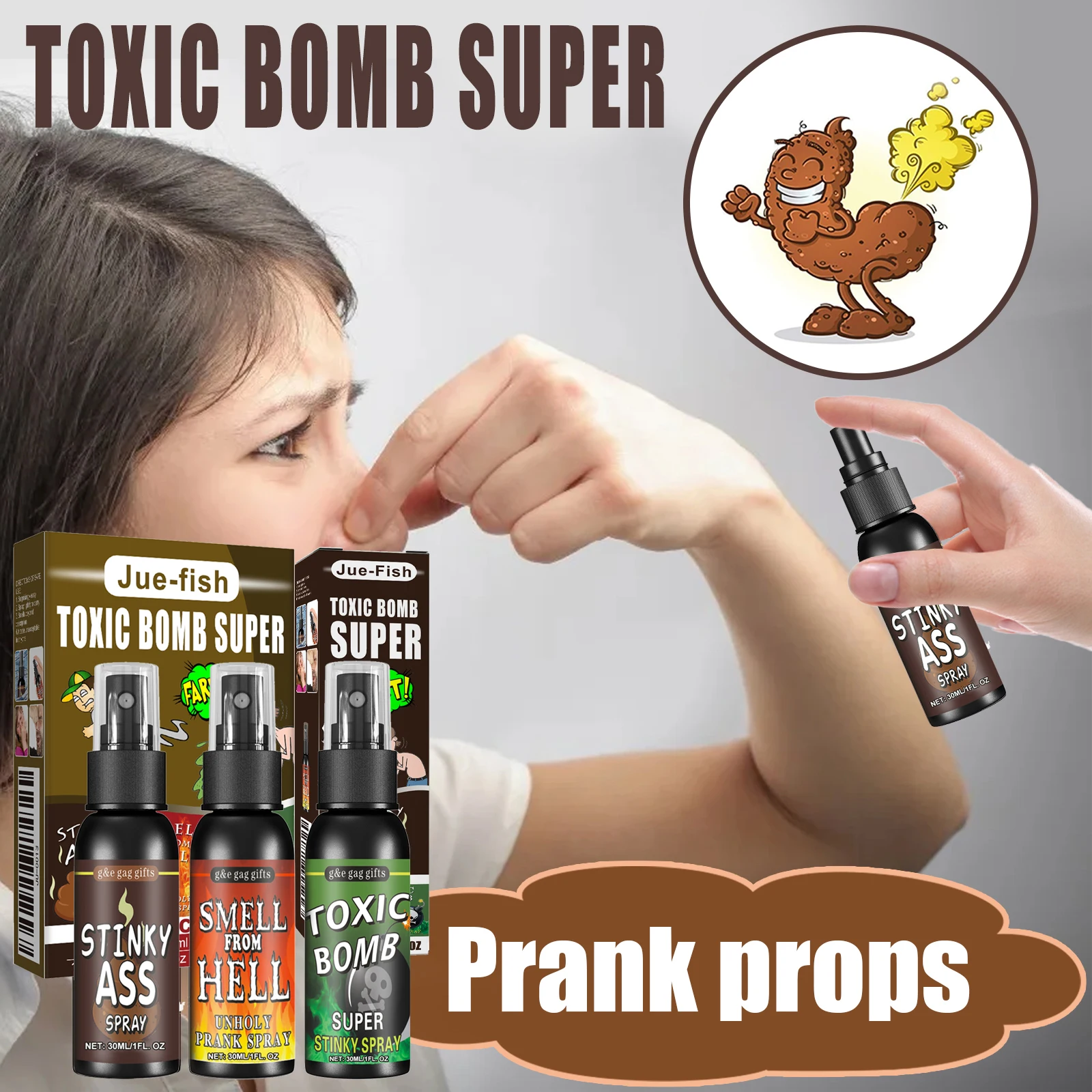 usando spray de broma en una habitación