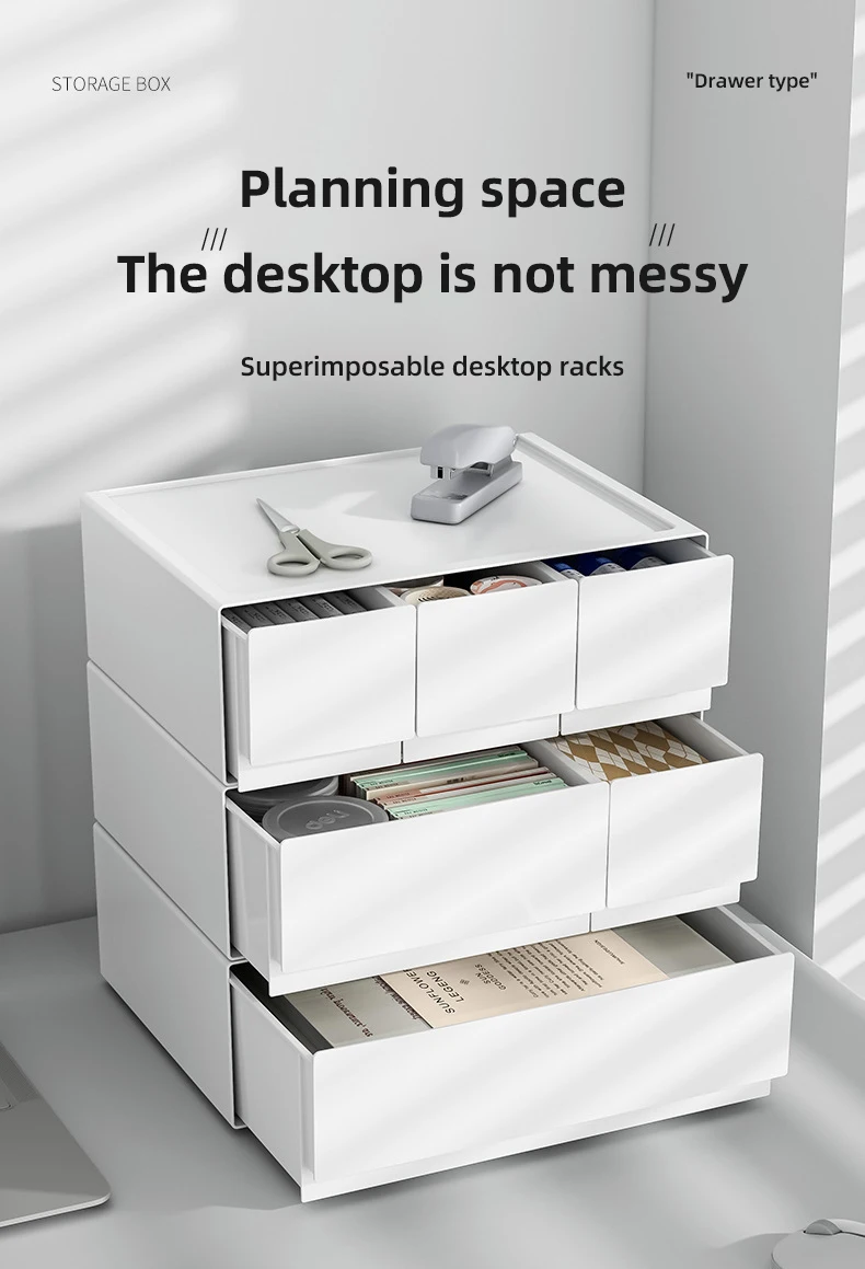 Description Picture 2 of itemMultilayer Drawer Style Makeup Storage Box Jewelry Organizer Bathroom Dormitory Desktop  Storage Lipstick Comb Makeup Brush Rack