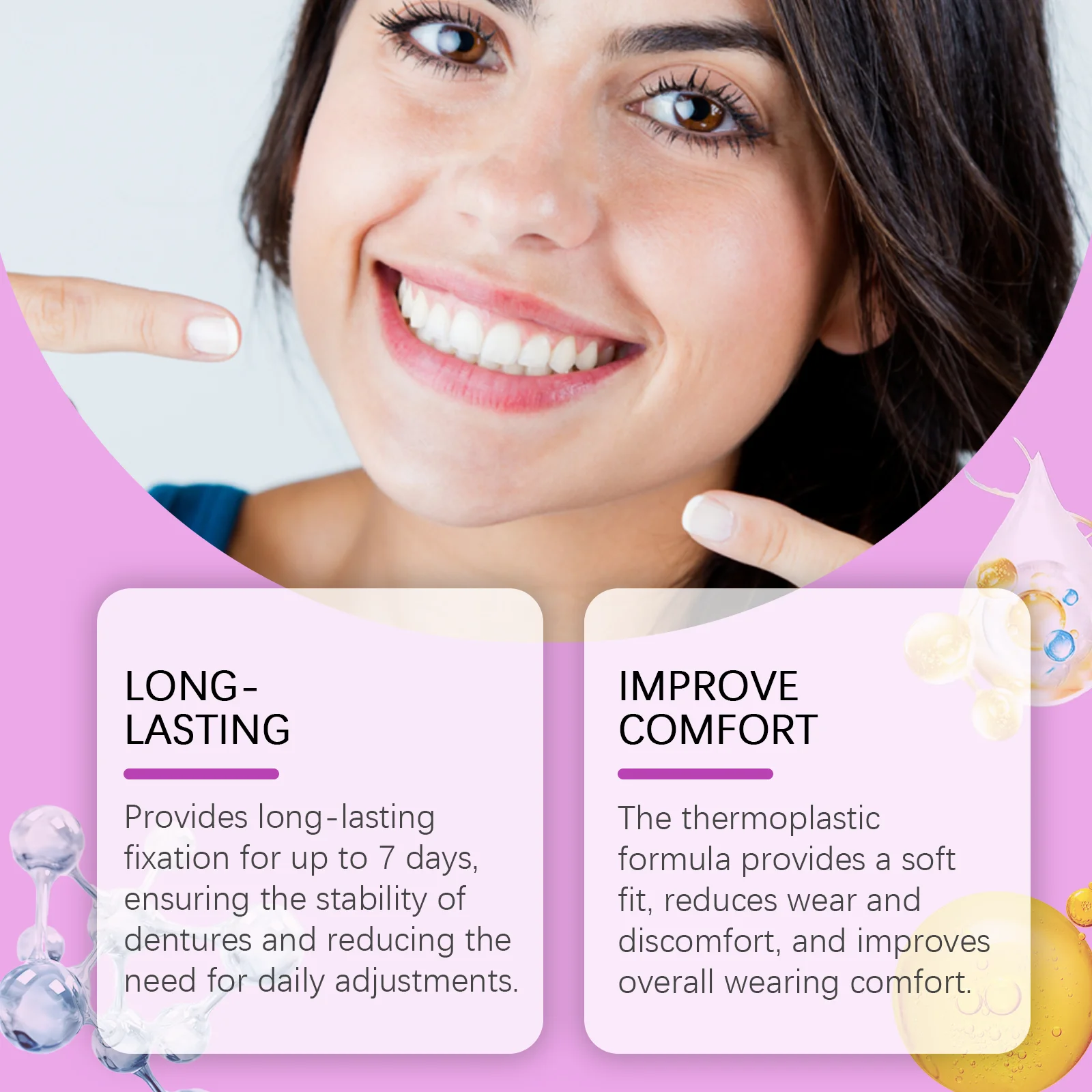 Comfortable denture adhesive glue - thermoplastic silicone pad repair kit, effectively fixing dentures and preventing friction