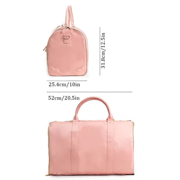 New Design Leather 2 in 1 Convertible Folding Shoes Compartment Luggage Duffle Garment Duffel Bag 3