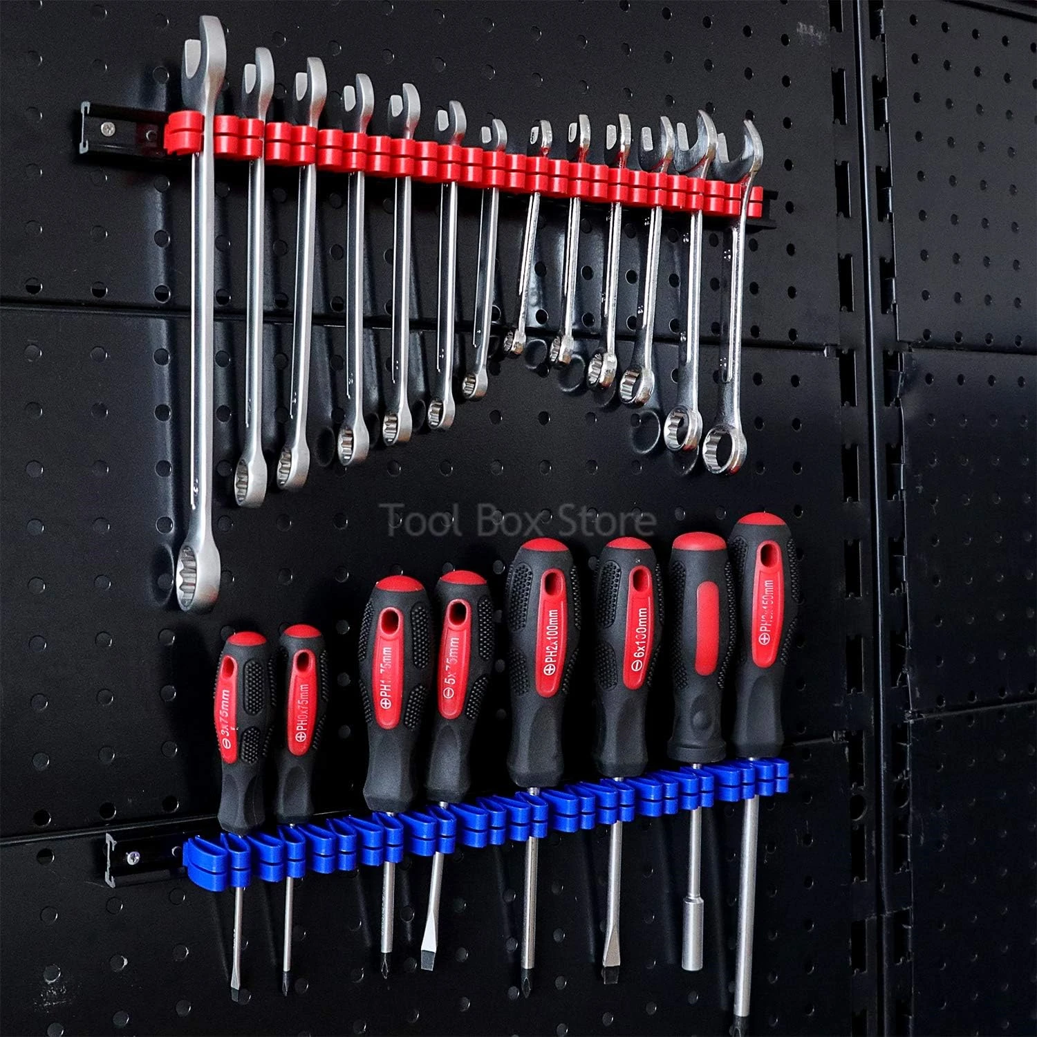 Tool Organizer Screwdriver Organizer Hand Tool Holder Plastic Rail Wrench Organizer Rack Garage Workshop Tool Cabinet Hardware Display Hanger