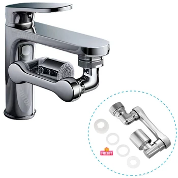 1080° Universal Rotation Faucet Sprayer Head Dual Effluent Washbasin Kitchen Robot Arm Extension Faucets Aerator Bubbler Nozzle 1