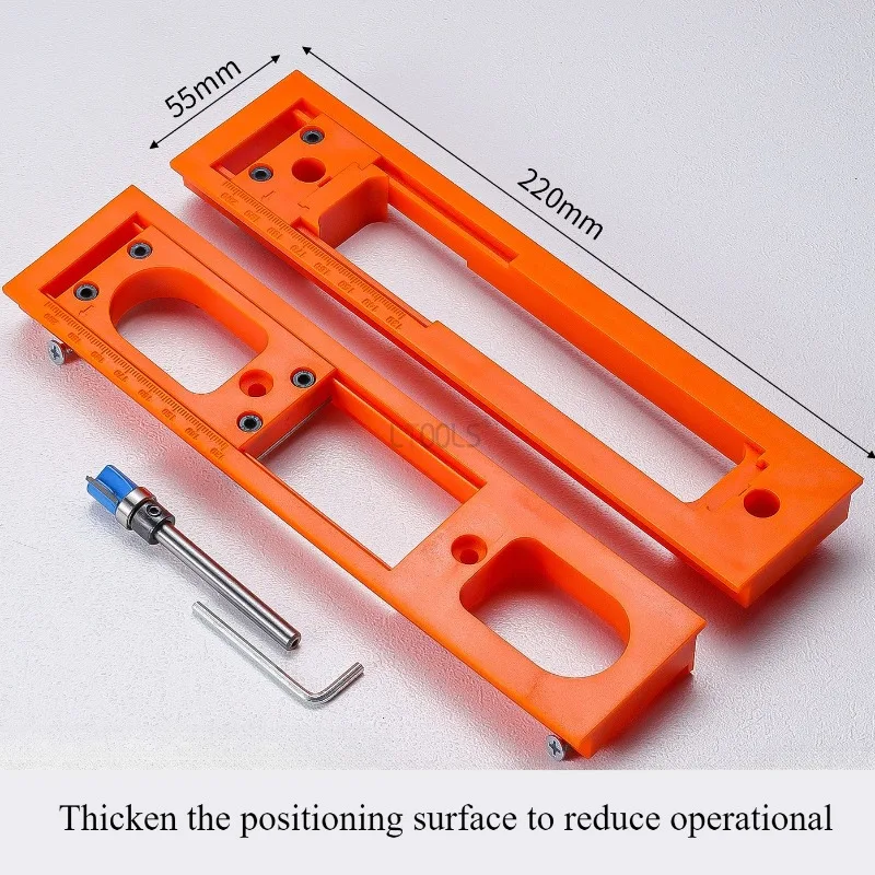 Wooden Door 3D Hinge Slotted Template Adjustable Length Positioning Plate with Scale Bottom Plate Suitable for Invisible Hinge