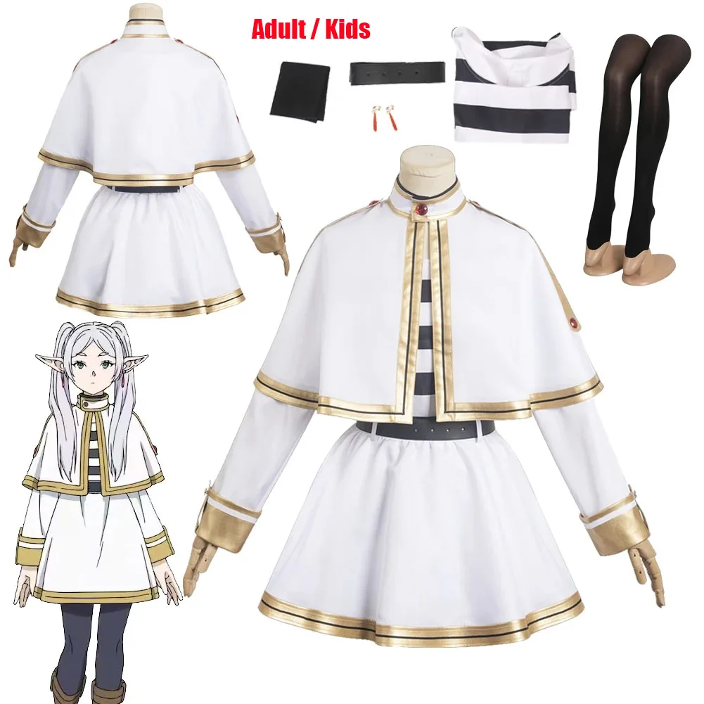 

Adult kids Sousou No Frieren Cosplay Frieren Fantasy Costume Coat Shirts Outfits Girls Women Adult Halloween Carnival Party Suit